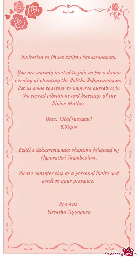 Date: 13th(Tuesday)
