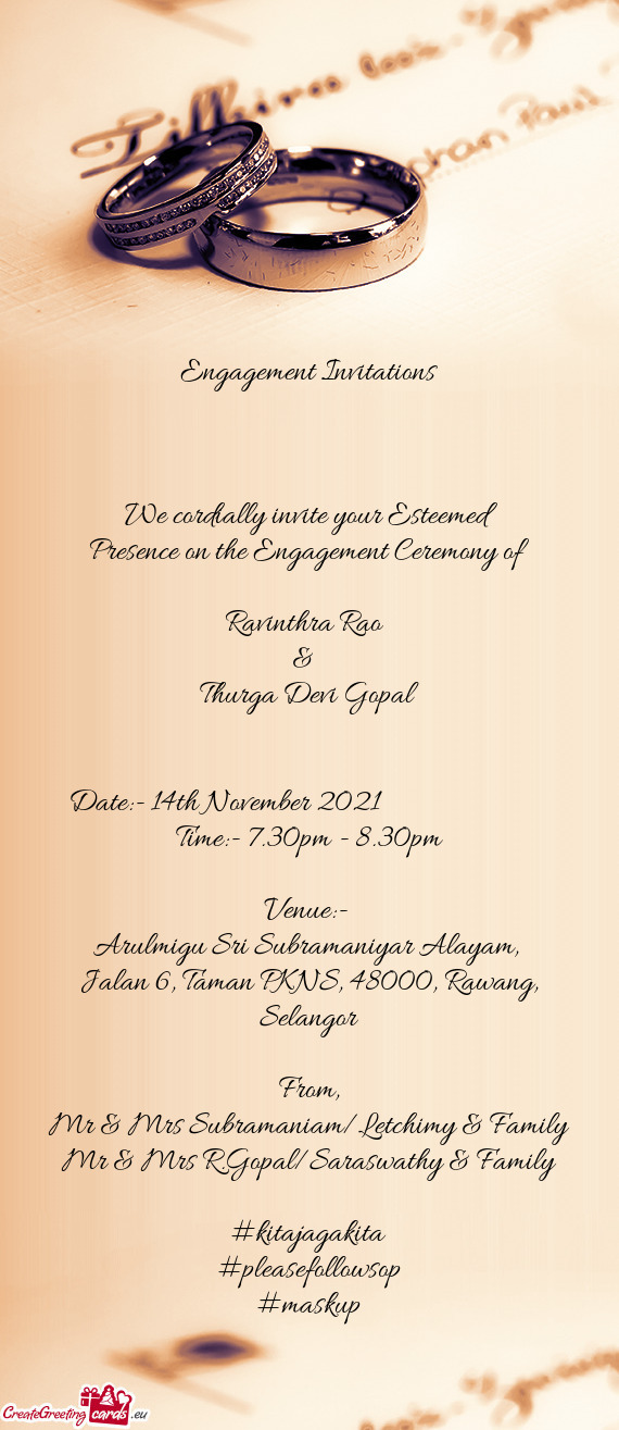 Date:- 14th November 2021       Time:- 7.30pm - 8.30pm