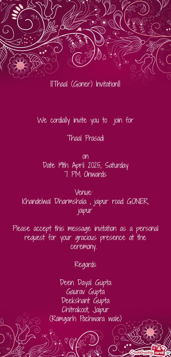 Date 19th April 2025, Saturday