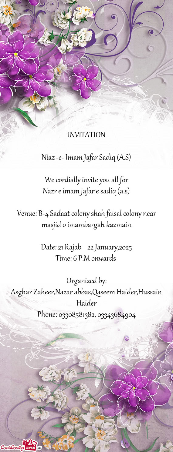 Date: 21 Rajab 22 January,2025