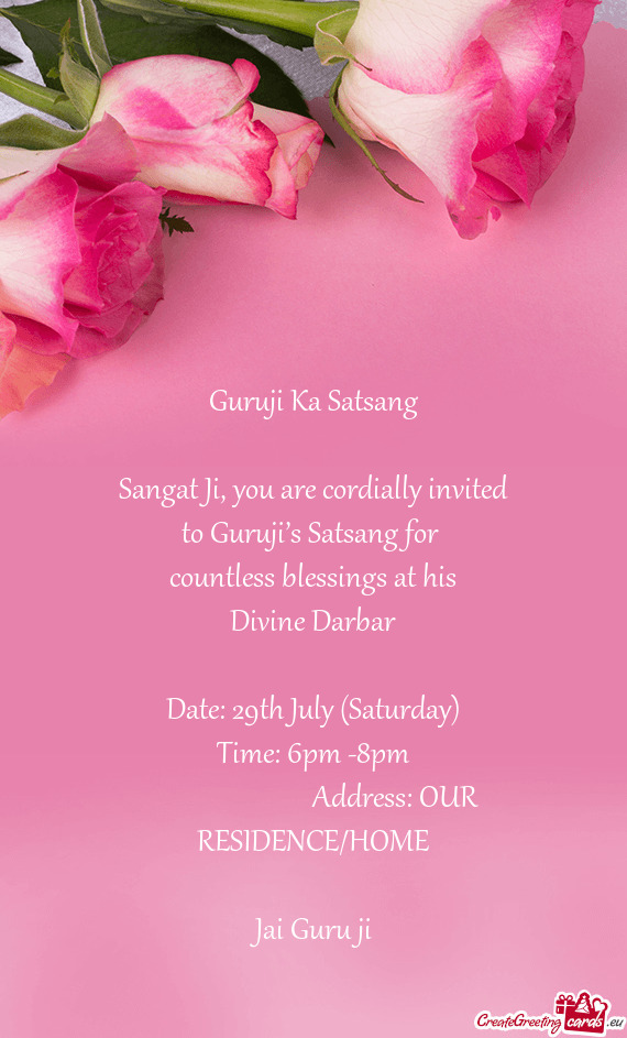 Date: 29th July (Saturday)