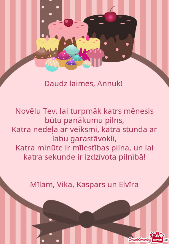 Daudz laimes, Annuk