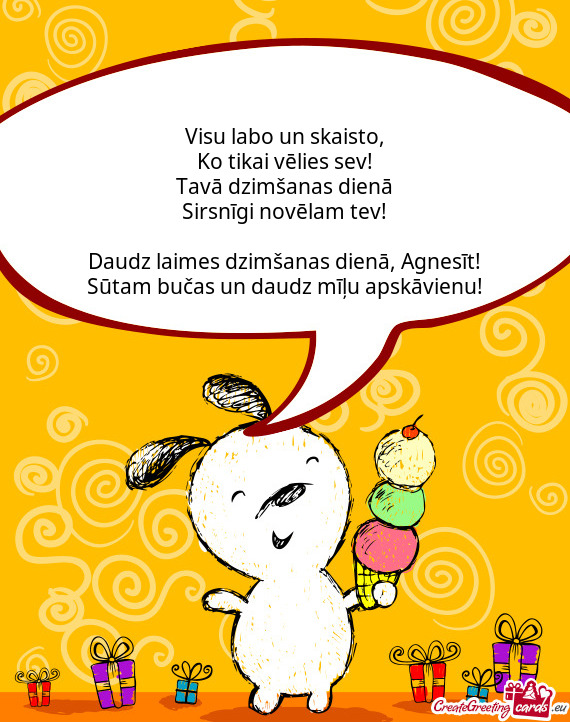 Daudz laimes dzimšanas dienā, Agnesīt