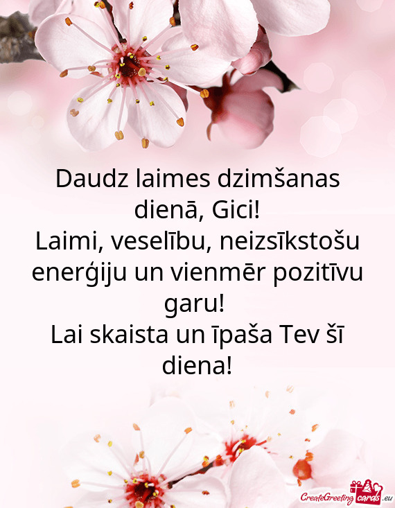 Daudz laimes dzimšanas dienā, Gici