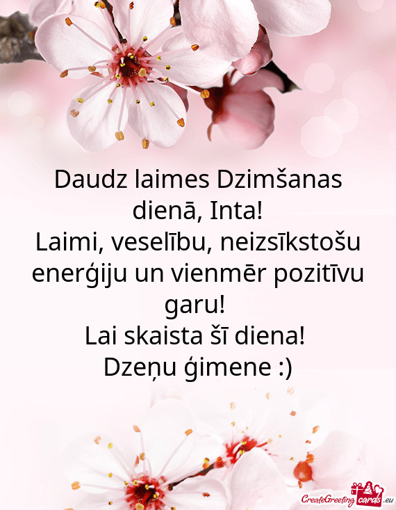 Daudz laimes Dzimšanas dienā, Inta