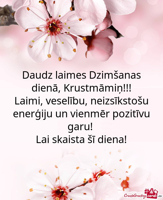 Daudz laimes Dzimšanas dienā, Krustmāmiņ