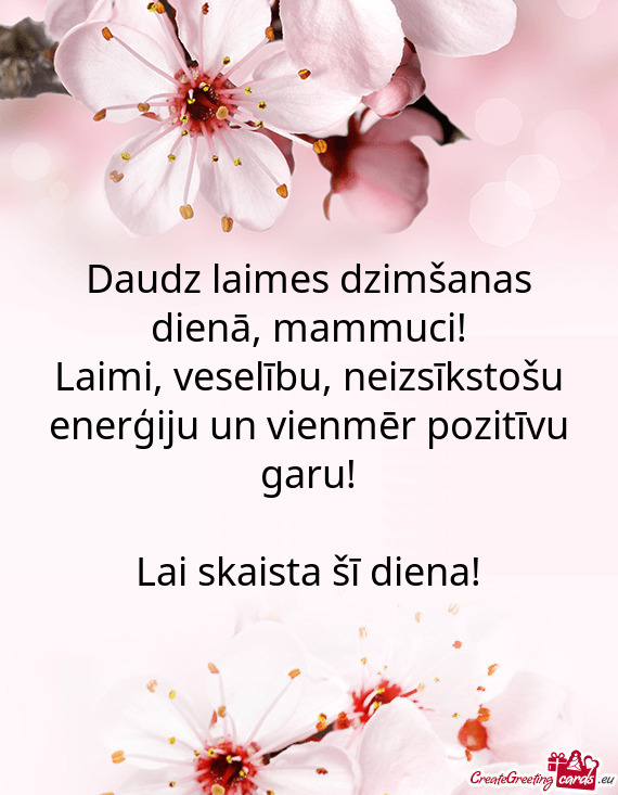 Daudz laimes dzimšanas dienā, mammuci