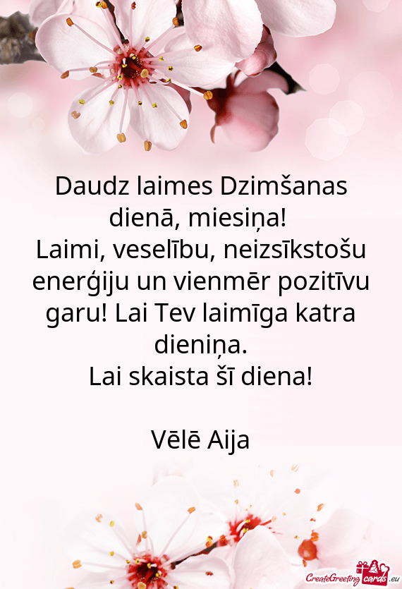 Daudz laimes Dzimšanas dienā, miesiņa