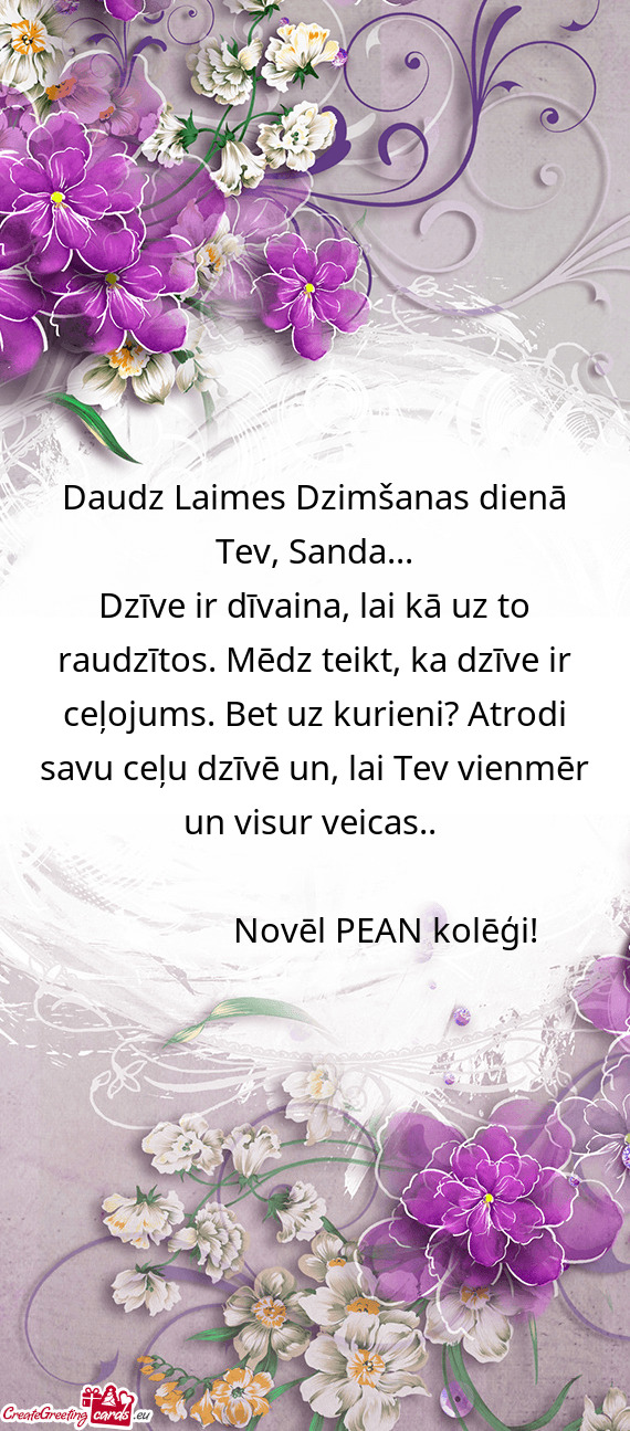 Daudz Laimes Dzimšanas dienā Tev, Sanda