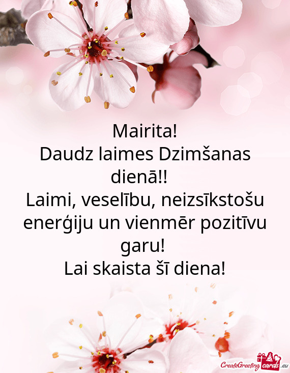 Daudz laimes Dzimšanas dienā!!♡