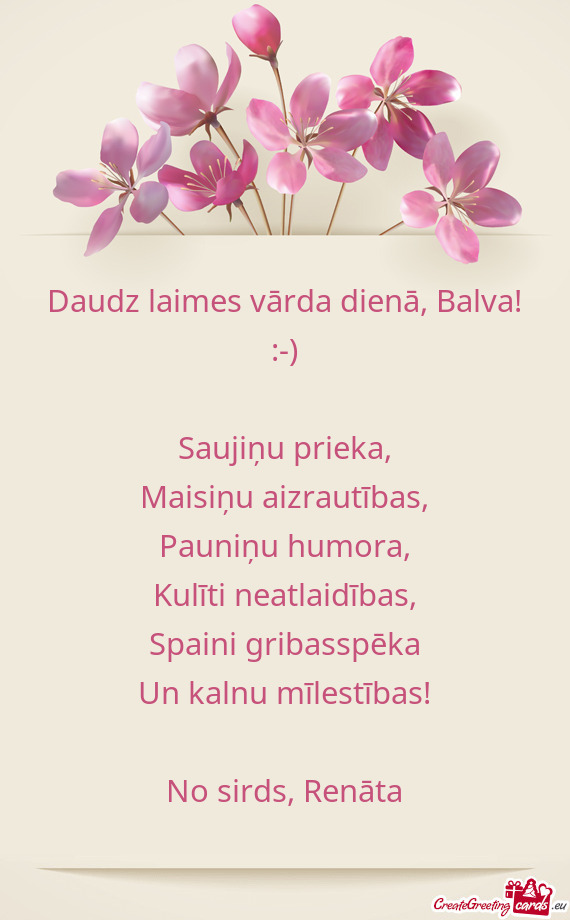 Daudz laimes vārda dienā, Balva