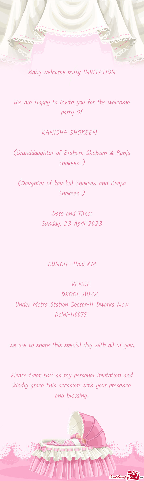 (Daughter of kaushal Shokeen and Deepa Shokeen )