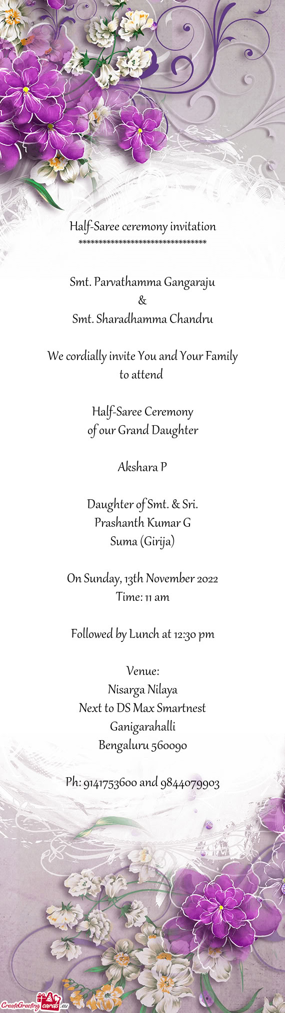 Daughter of Smt. & Sri