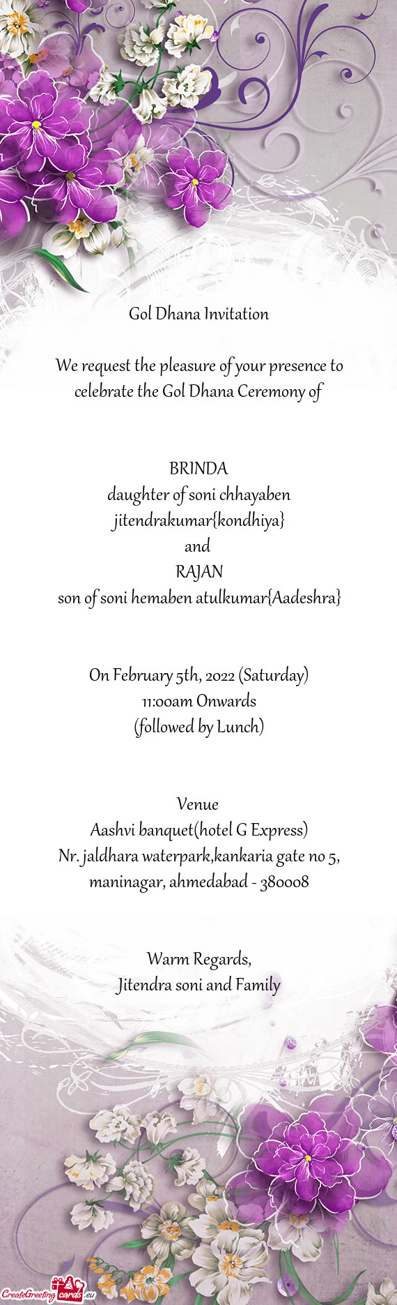 Daughter of soni chhayaben jitendrakumar{kondhiya}