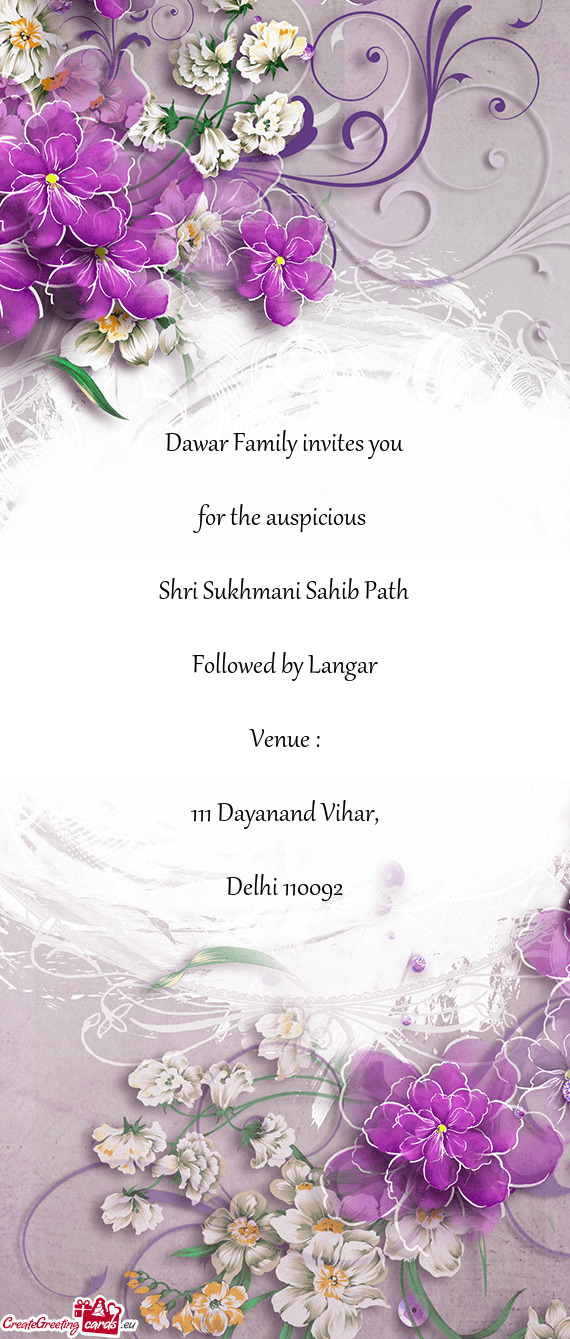 Dawar Family invites you