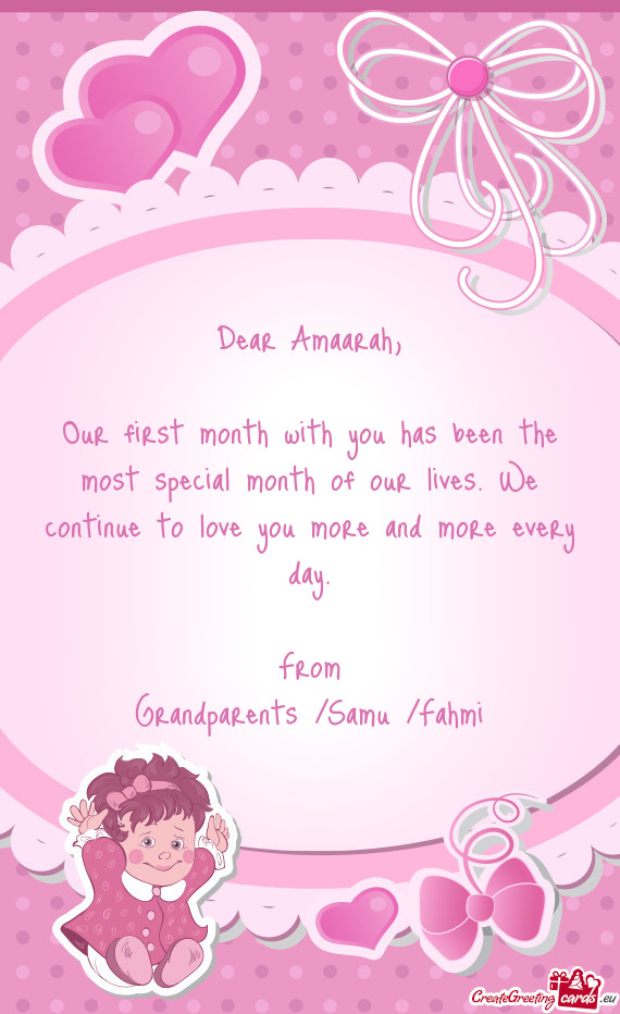 Dear Amaarah