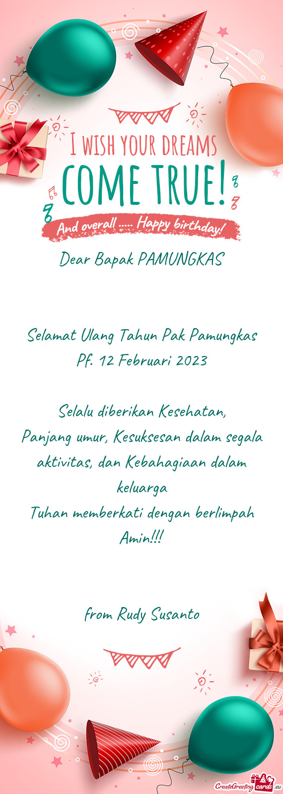 Dear Bapak PAMUNGKAS