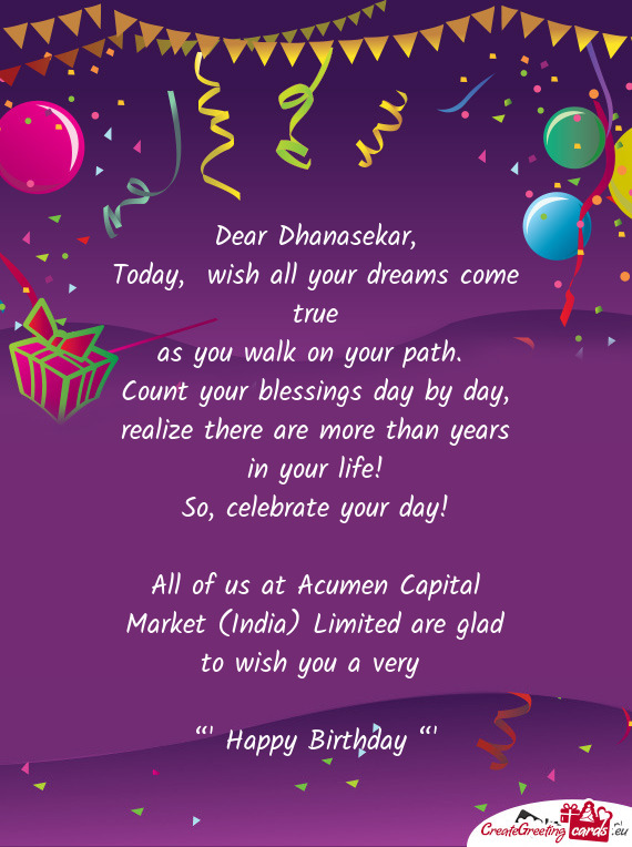 Dear Dhanasekar