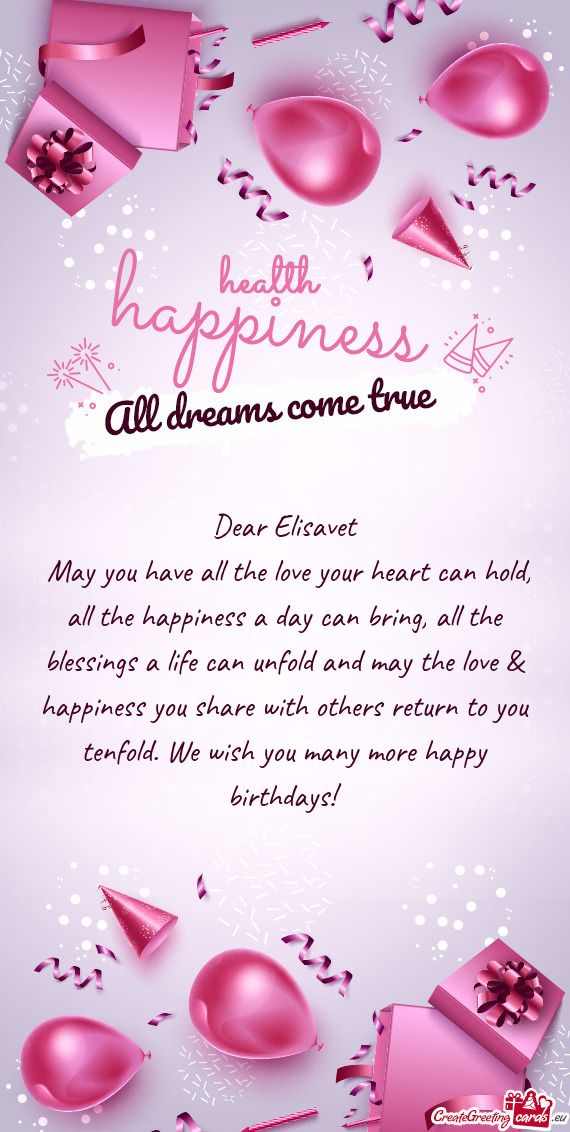 Dear Elisavet