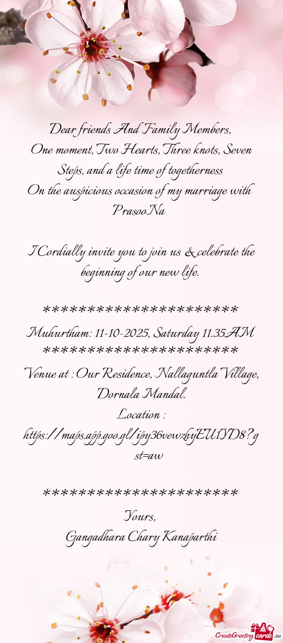 Dear friends And Family Members