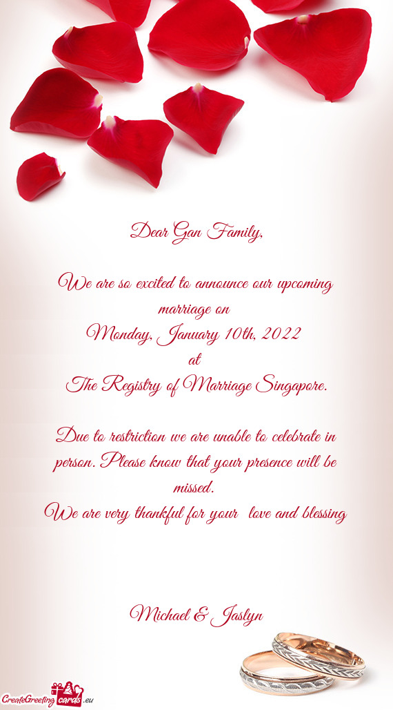 Dear Gan Family