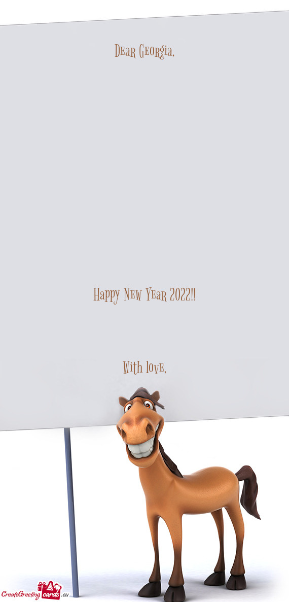 Dear Georgia,                    Happy New Year 2022!!