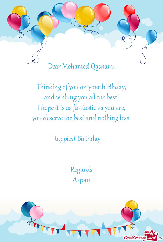 Dear Mohamed Qashami