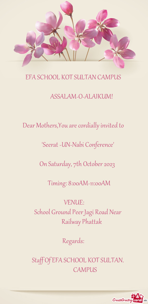 Dear Mothers,You are cordially invited to