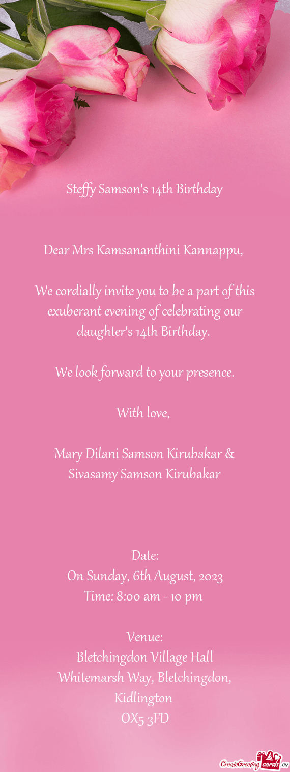 Dear Mrs Kamsananthini Kannappu