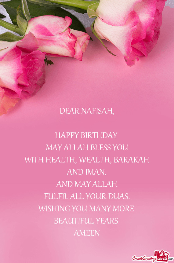 DEAR NAFISAH