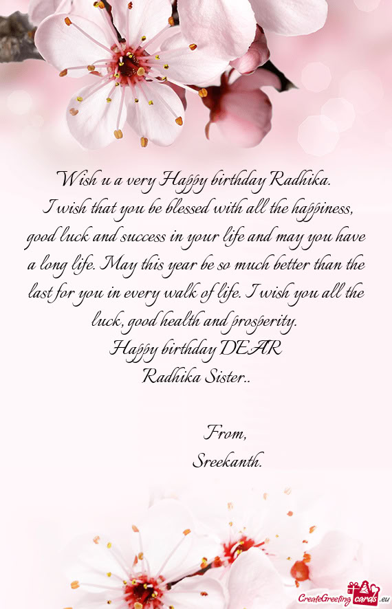 DEAR Radhika