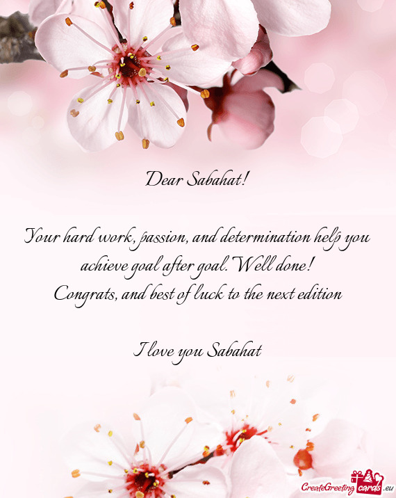 Dear Sabahat