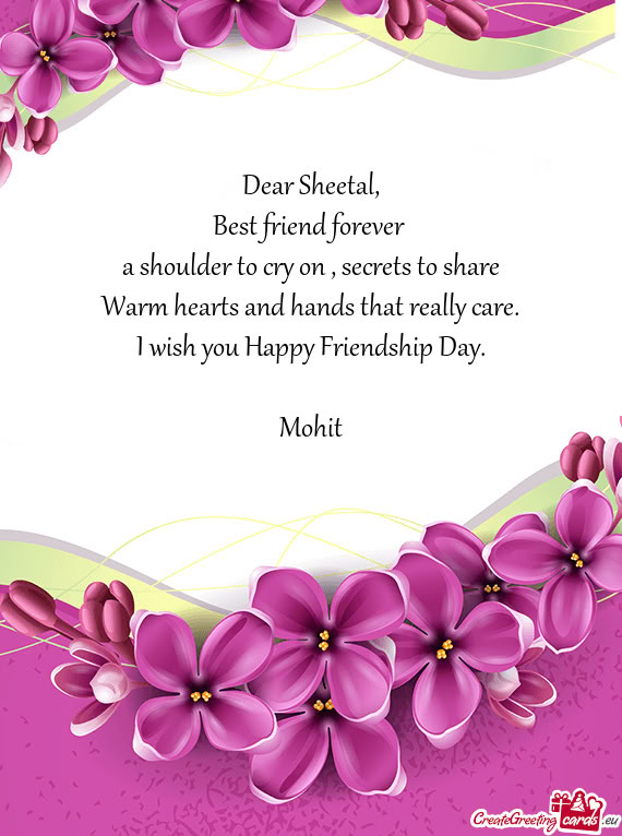 Dear Sheetal