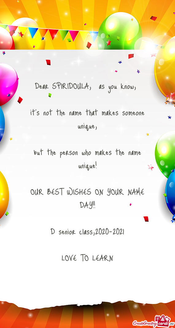 Dear SPIRIDOULA, as you know