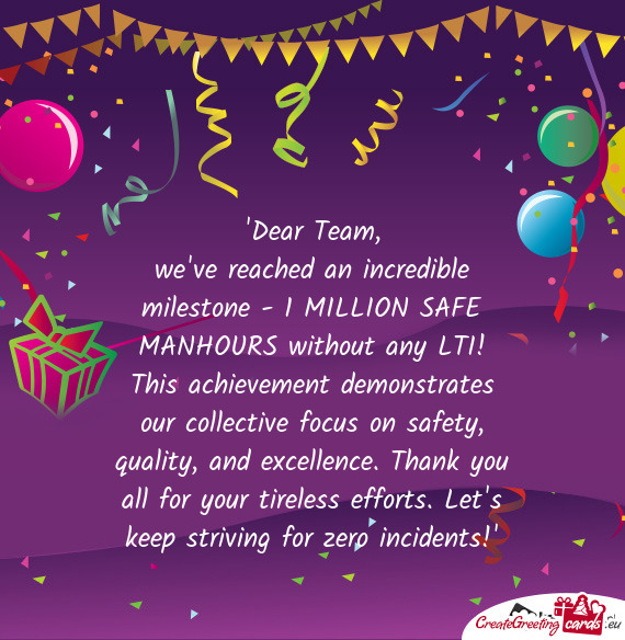 "Dear Team