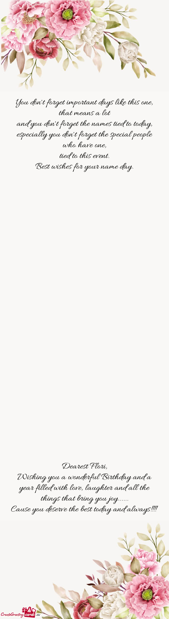 Dearest Flori