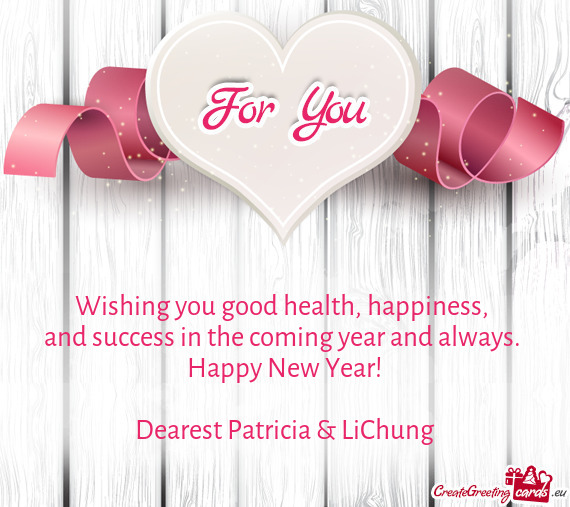 Dearest Patricia & LiChung