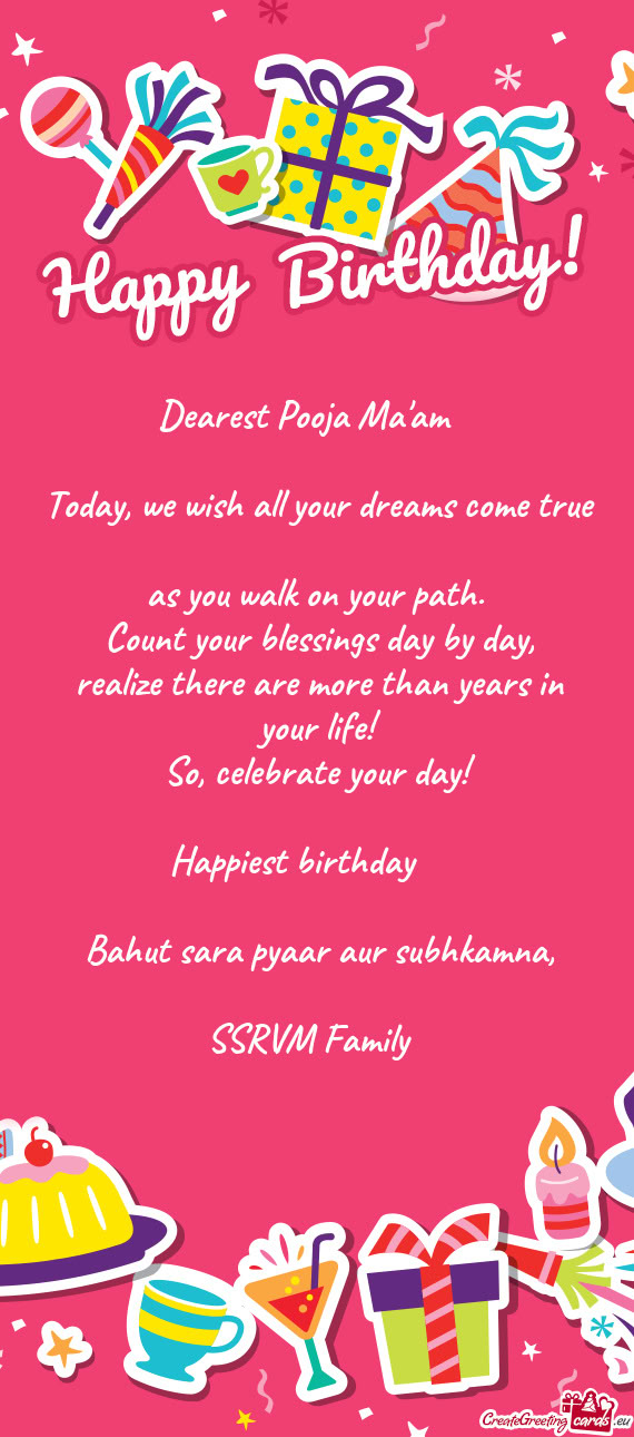 Dearest Pooja Ma'am 💐