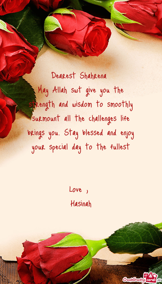 Dearest Shahrena