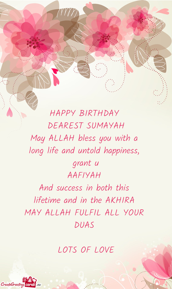 DEAREST SUMAYAH