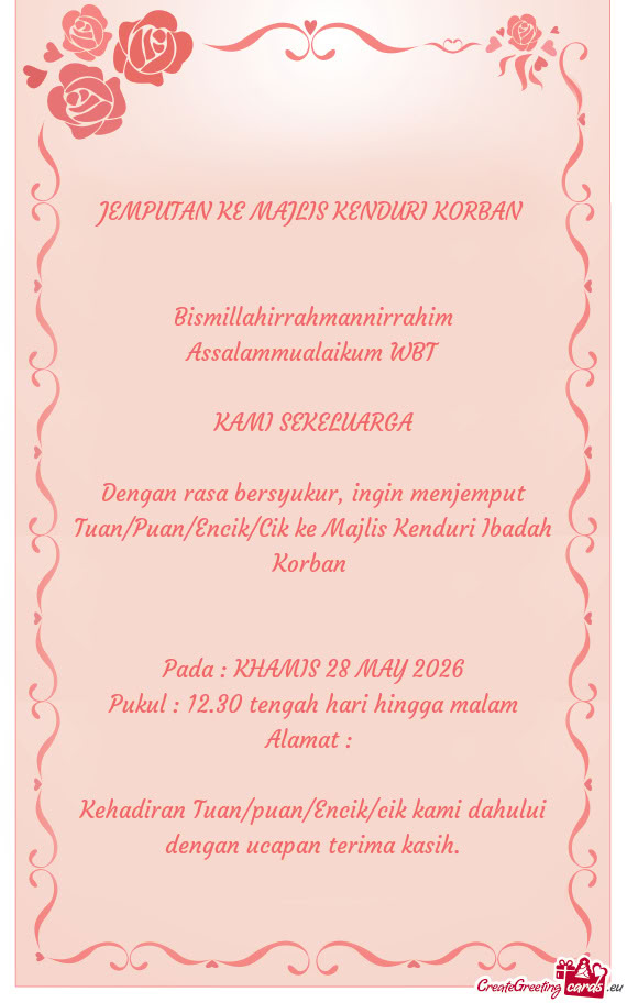 Dengan rasa bersyukur, ingin menjemput