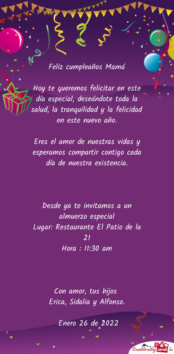 Desde ya te invitamos a un almuerzo especial