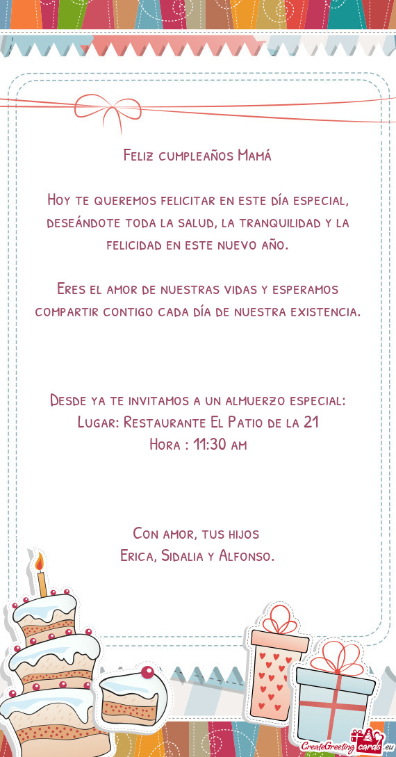 Desde ya te invitamos a un almuerzo especial: