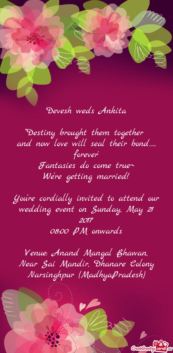 Devesh weds Ankita