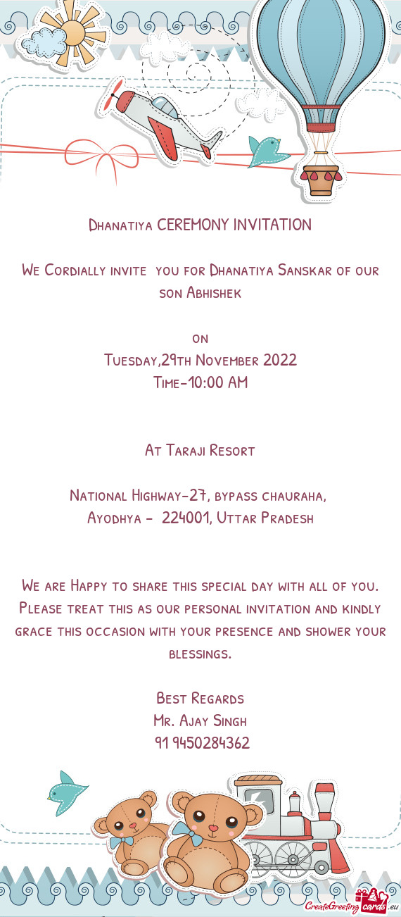 Dhanatiya CEREMONY INVITATION