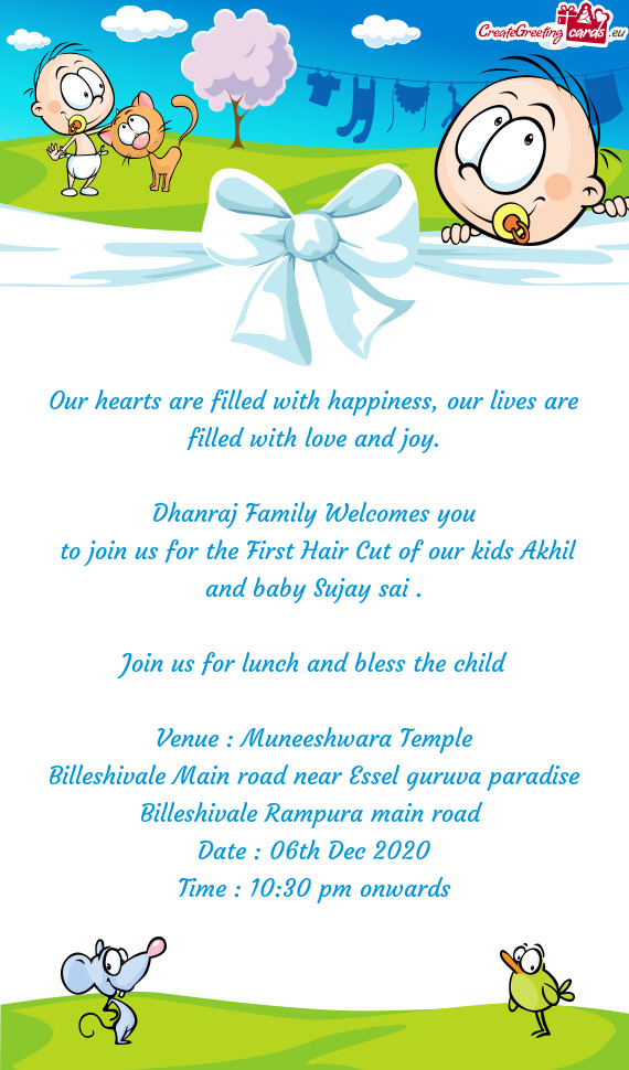 Dhanraj Family Welcomes you