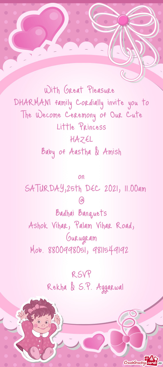 DHARMANI family Cordially invite you to