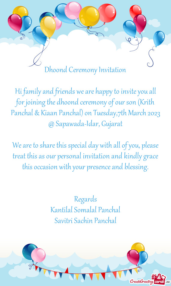 Dhoond Ceremony Invitation Hi family and friends we are happy to invite you all for joining the d