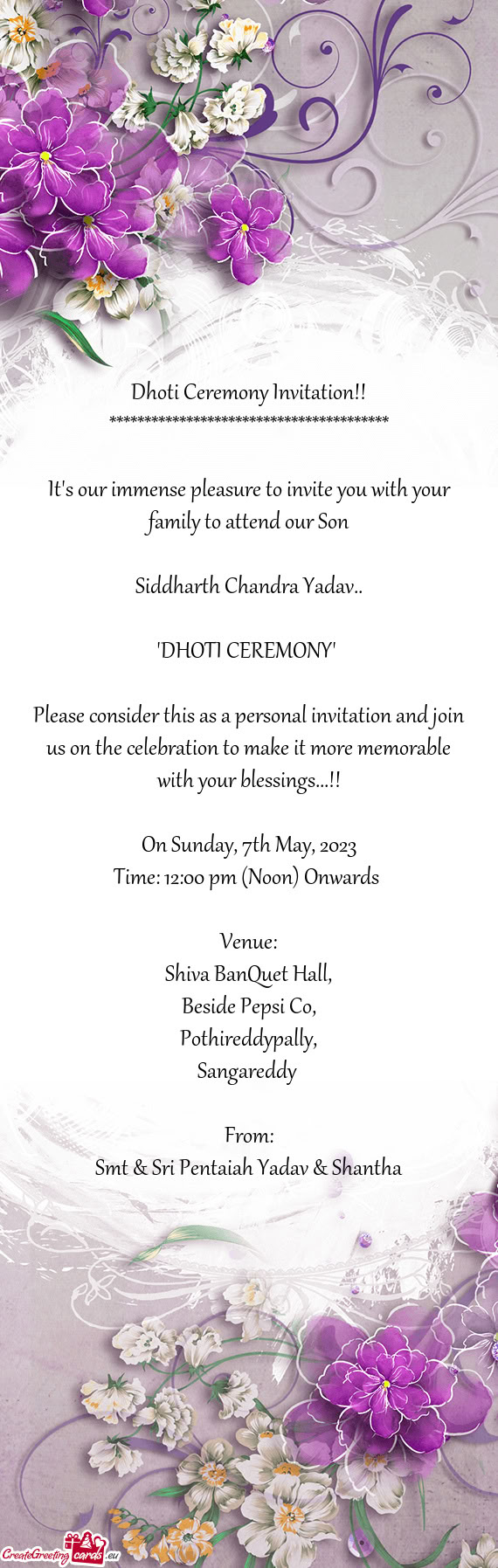 "DHOTI CEREMONY"