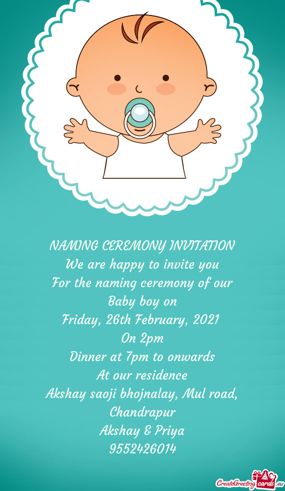 Dinner at 7pm to onwards